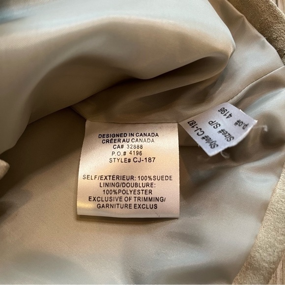 SKOTTS Washable Suede & Leather Trim Western Blazer – Taupe/Cream – Size S - Picture 12 of 17